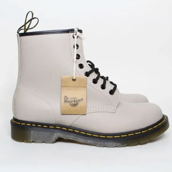NWT Dr. Martens 1460 Vintage Taupe Smooth Leather 8 Eye Combat Boots Men 14 - Picture 2 of 5
